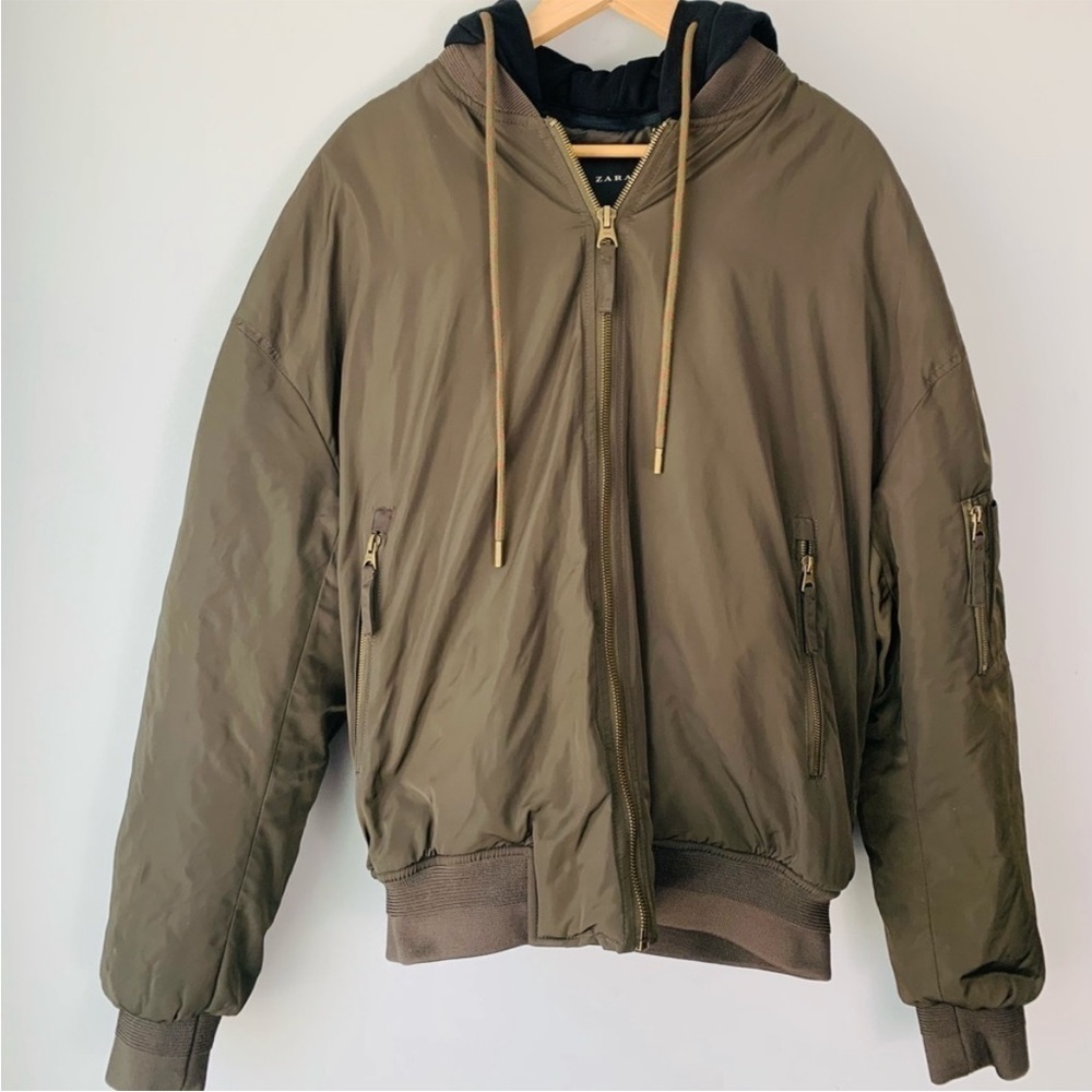 Zara Hooded Bomber Jacket RARE